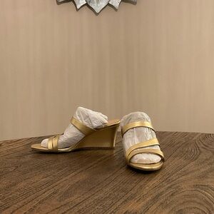 Naturalizer Gold Wedge Sandals